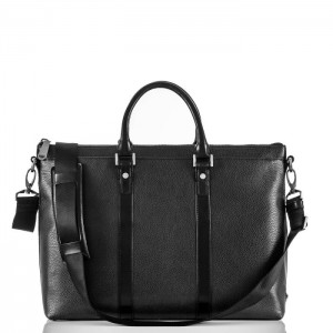 Men's Brahmin Beckett Business Bags Black | NFXO8894