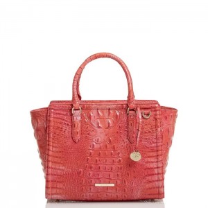 Women's Brahmin Aubree Satchel Bags Coral | ZRAS3895