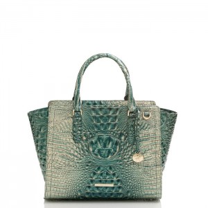 Women's Brahmin Aubree Satchel Bags Petrol Ombre Melbourne | TROM7147