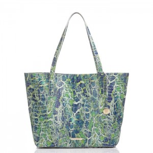 Women's Brahmin Brooke Tote Bags Green | NDUV5119