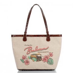 Women's Brahmin Brooke Tote Bags Pecan Pipa | UBHM8403