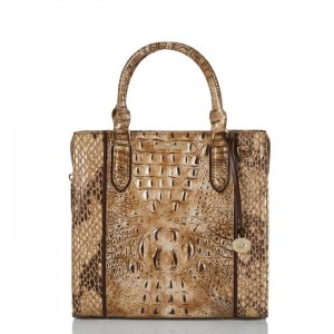 Women's Brahmin Caroline Satchel Bags Cashew Cooper | GMFK3810