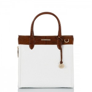 Women's Brahmin Caroline Satchel Bags Milk Sanibel | EOPZ3187