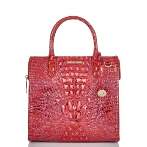 Women's Brahmin Caroline Satchel Bags Red | ZWDL9124