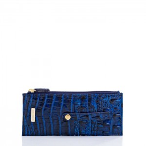 Women's Brahmin Credit Card Wallet Wallets Blue | JTSL4256