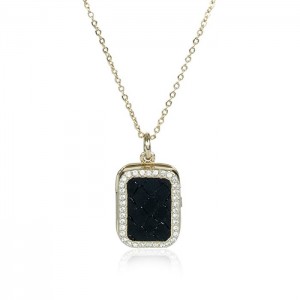 Women's Brahmin Crystal Locket Necklace Jewelry Black | GTFU6421