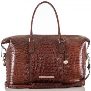 Women's Brahmin Duxbury Weekender Travel Bags Pecan Melbourne | QPRD5325