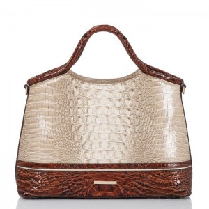 Women's Brahmin Elaine Satchel Bags Clay Caye | YBWZ2556