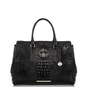 Women's Brahmin Finley Carryall Satchel Bags Black | KCHZ2671