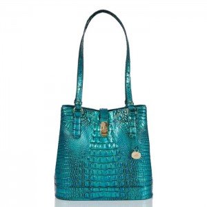 Women's Brahmin Fiora Bucket Bags Peacock | SEGG3384