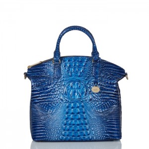 Women's Brahmin Large Duxbury Satchel Satchel Bags Blue | GNOJ3890