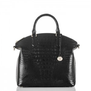 Women's Brahmin Large Duxbury Satchel Satchel Bags Black | CSHB9481