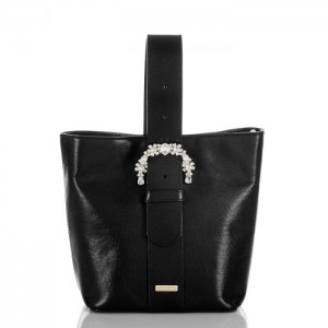 Women's Brahmin Luxe Faith Bucket Bags Black | XSEV2899