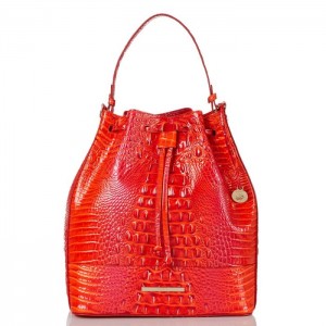 Women's Brahmin Marlowe Bucket Bags Flame Melbourne | OZMB8152