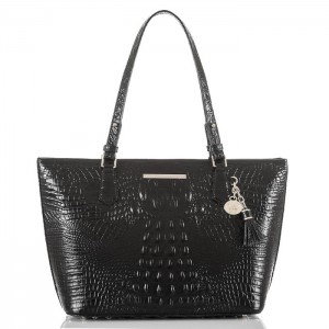 Women's Brahmin Medium Asher Tote Bags Black | AOBG1378