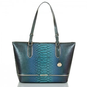 Women's Brahmin Medium Asher Tote Bags Blue | PMEL7318