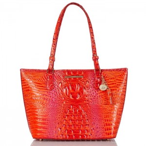 Women's Brahmin Medium Asher Tote Bags Flame Melbourne | JGAZ5535