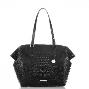 Women's Brahmin Medium Camila Tote Bags Black | CXNY9157