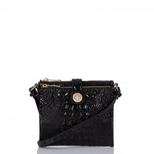 Women's Brahmin Mina Crossbody Bags Black | TLDK3363