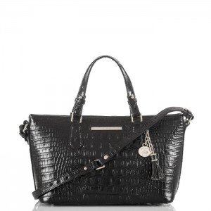 Women's Brahmin Mini Asher Satchel Bags Black | GZDO0946