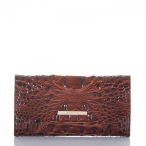 Women's Brahmin Modern Checkbook Wallet Wallets Pecan Melbourne | TMFD5509