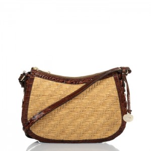 Women's Brahmin Shayna Crossbody Bags Pecan Chatham | OBGZ9918