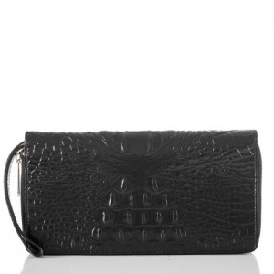 Women's Brahmin Skyler Wallets Black | NMFN1568