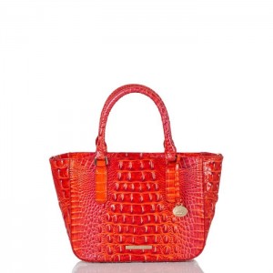 Women's Brahmin Small Ashlee Satchel Bags Flame Melbourne | RLCQ5154