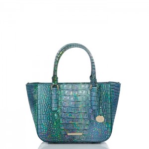 Women's Brahmin Small Ashlee Satchel Bags Blue | QZZM6602