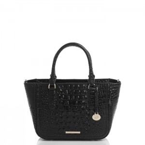 Women's Brahmin Small Ashlee Satchel Bags Black | VDEZ9204