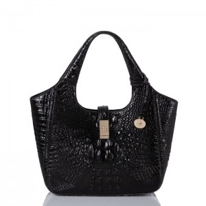 Women's Brahmin Small Carla Satchel Bags Black | LVME9701