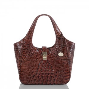 Women's Brahmin Small Carla Satchel Bags Pecan Melbourne | PQXW7746