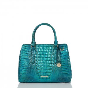 Women's Brahmin Small Finley Satchel Bags Peacock | PPHU9086