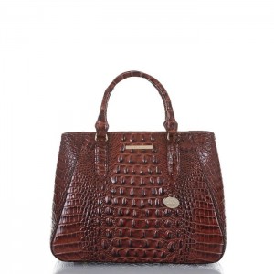 Women's Brahmin Small Irene Satchel Bags Pecan Melbourne | OUBR5416