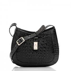 Women's Brahmin Small Johanna Crossbody Bags Black | PKBW7331