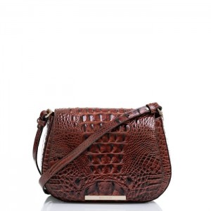 Women's Brahmin Small Nadine Crossbody Bags Pecan Melbourne | AMZI6518