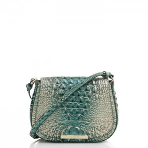 Women's Brahmin Small Nadine Crossbody Bags Petrol Ombre Melbourne | QZHY1450