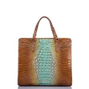 Women's Brahmin Tia Tote Bags Green | UECM1286