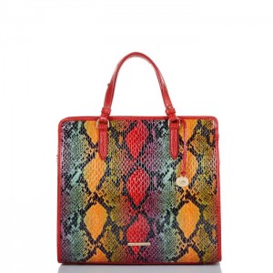 Women's Brahmin Tia Tote Bags Red | RPTH0713