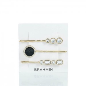 Women's Brahmin Trio Hair Pins Jewelry Black | CALU3212