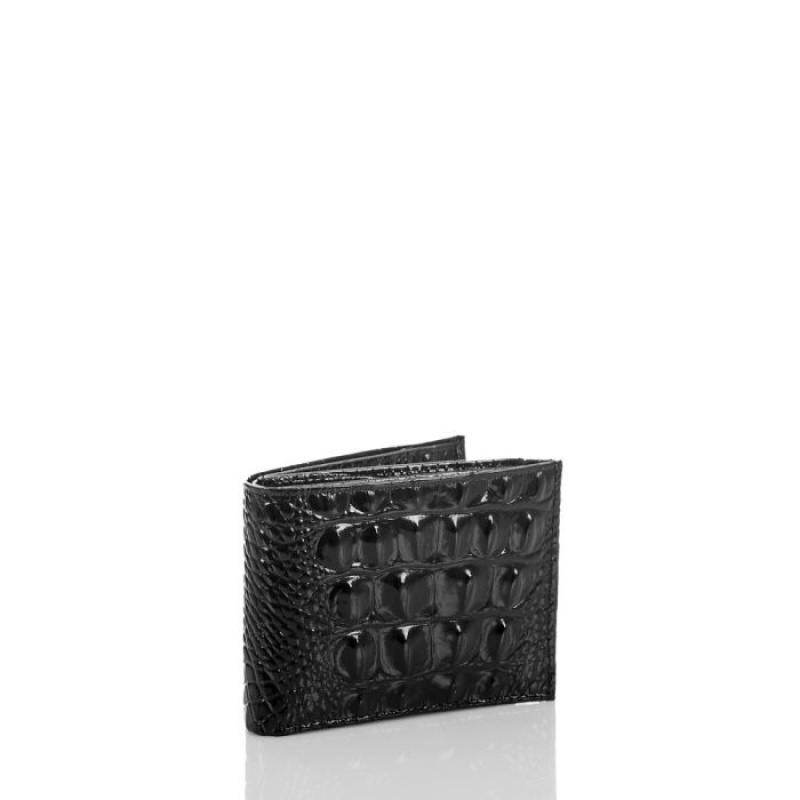 Men's Brahmin Bifold Wallets Black | TTUK8898