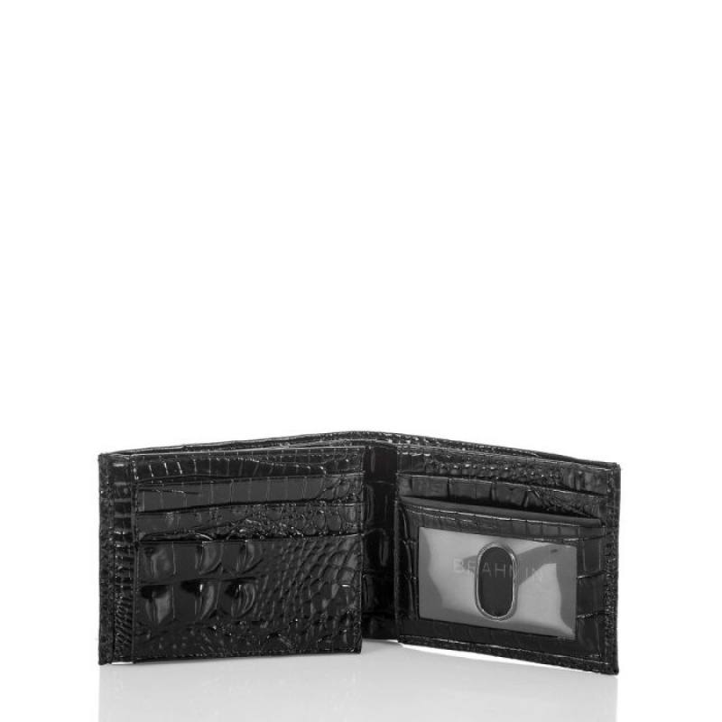 Men's Brahmin Bifold Wallets Black | TTUK8898