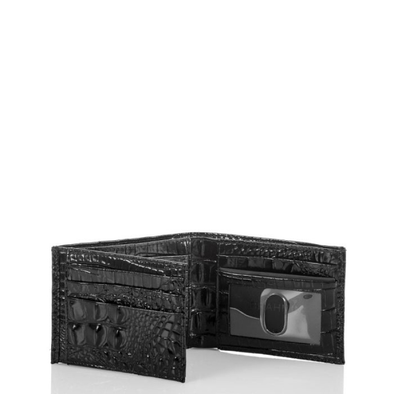 Men's Brahmin Bifold Wallets Black | TTUK8898