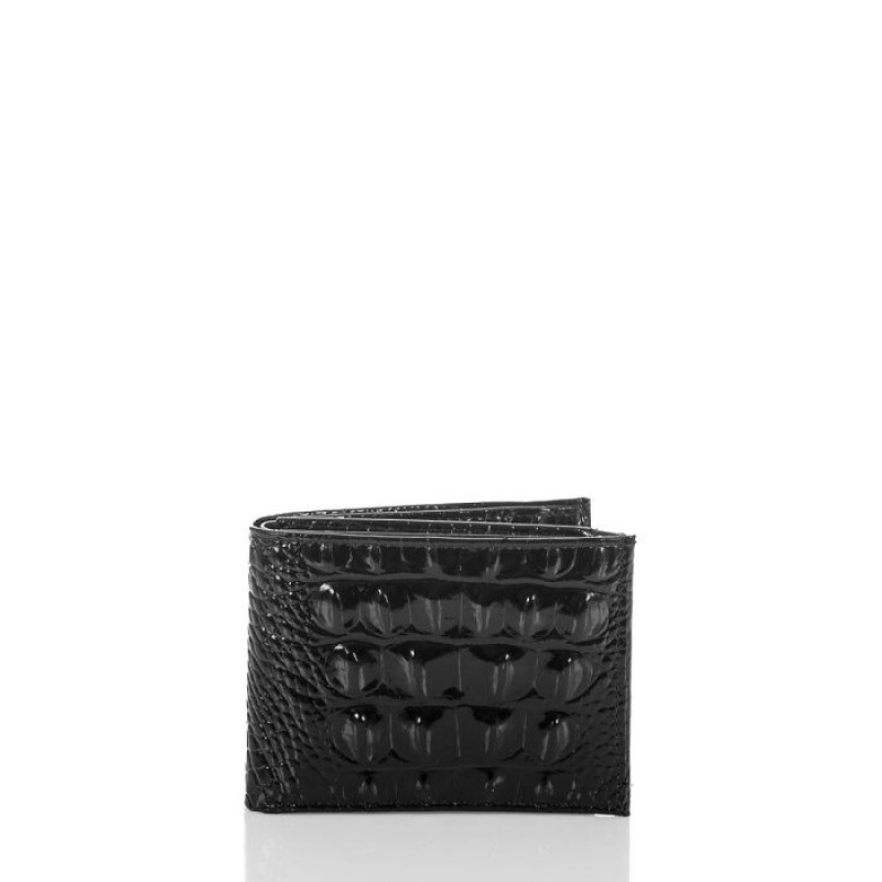 Men\'s Brahmin Bifold Wallets Black | TTUK8898