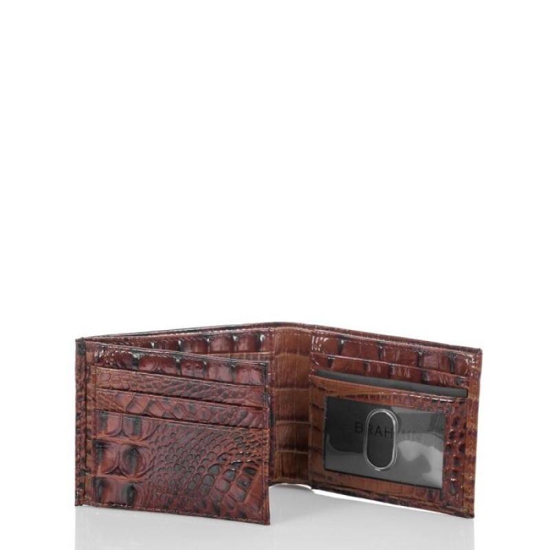 Men's Brahmin Bifold Wallets Pecan Melbourne | WNJT2298