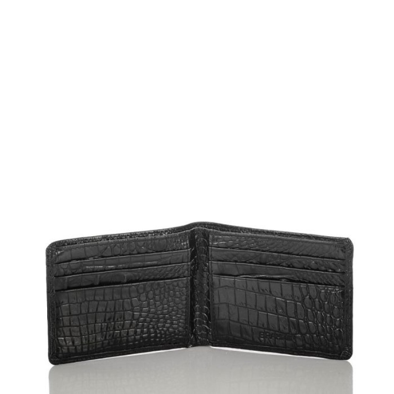 Men's Brahmin Billfold Wallets Black | NFDQ0640