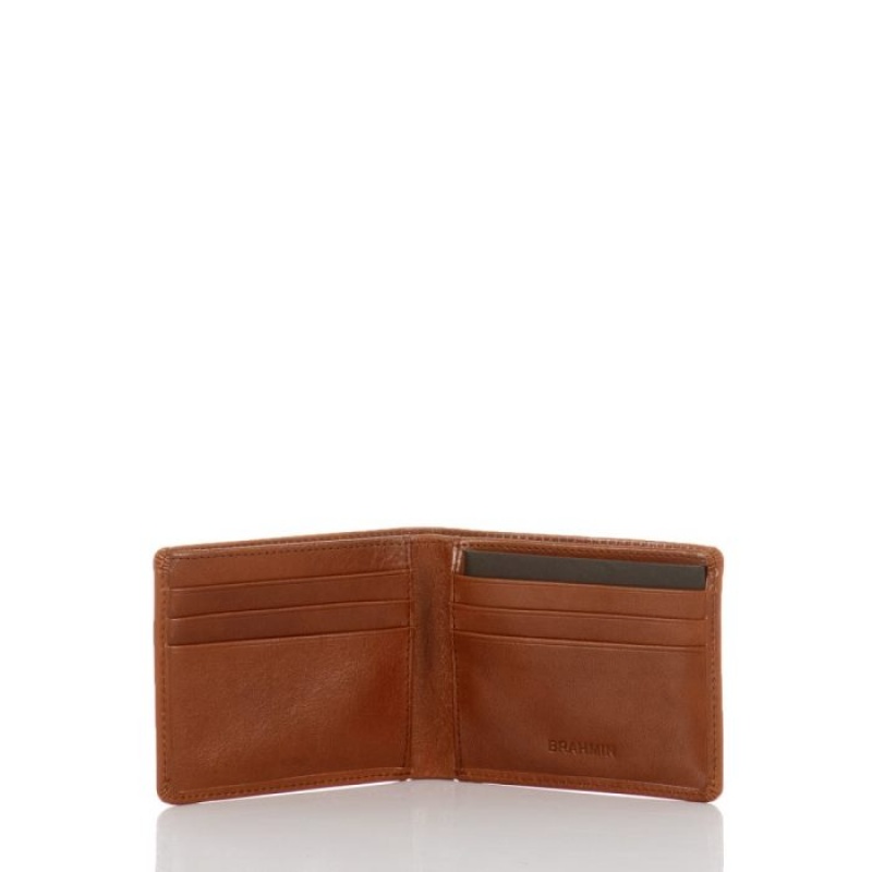 Men's Brahmin Billfold Wallets Whiskey Topsail | JBUZ7234