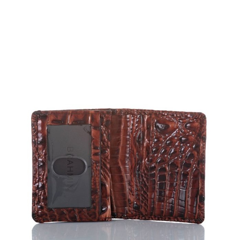 Men's Brahmin Leo Wallet Wallets Pecan Melbourne | PZRS7145