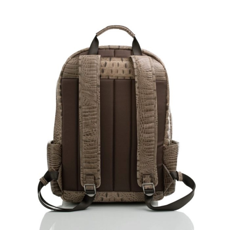 Men's Brahmin Lucas Backpack Backpacks Biscuit Valley | BILL6766