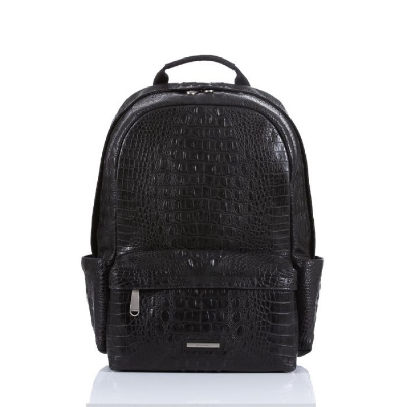 Men\'s Brahmin Lucas Backpack Backpacks Black | FZHM5041